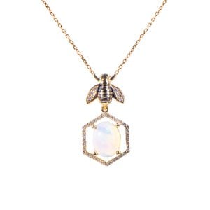 Pırlanta Opal Arı Kolye