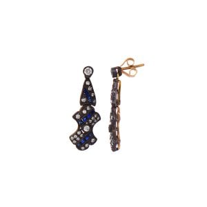 0,80 Karat Elmas Safir Küpe
