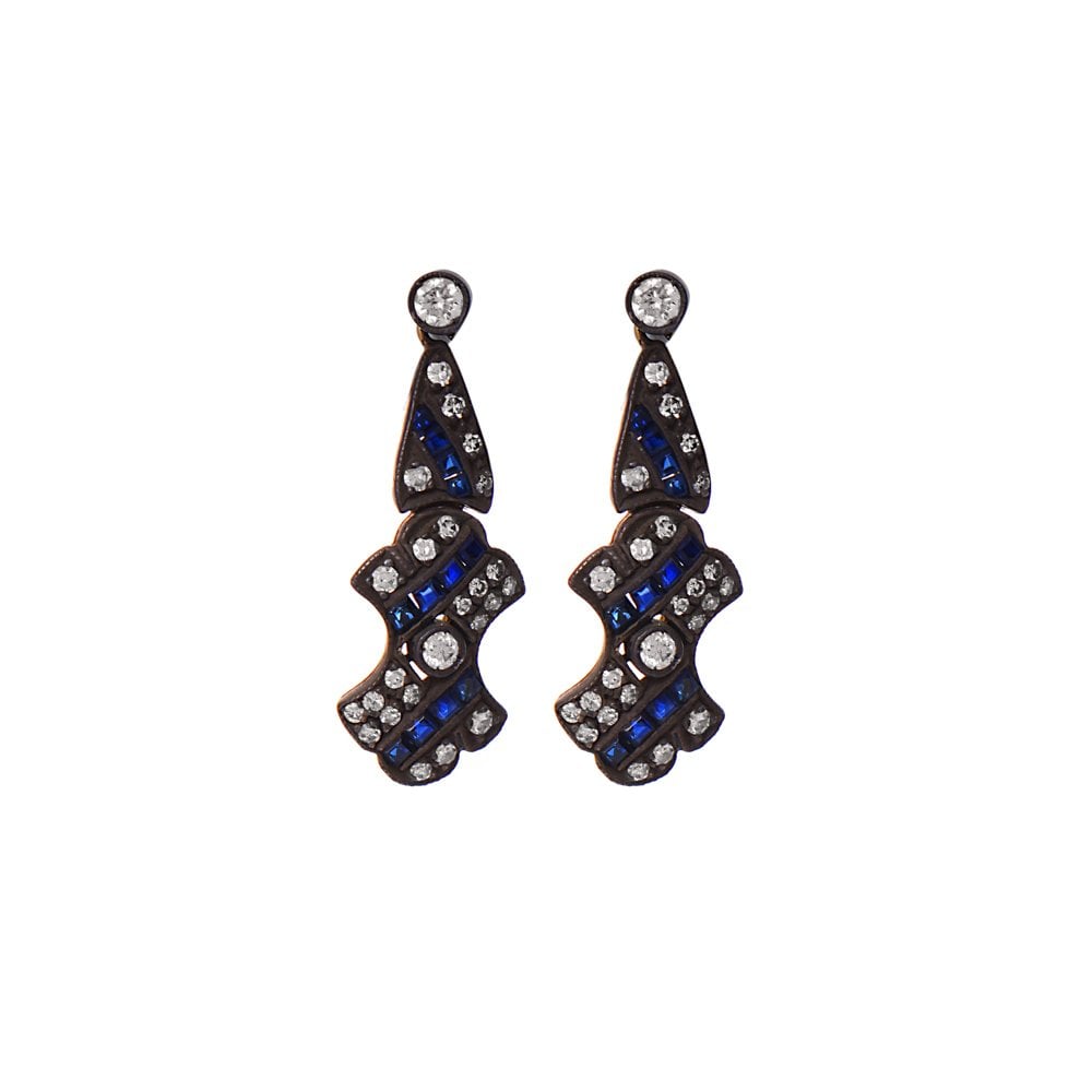 0,80 Karat Elmas Safir Küpe
