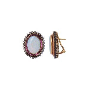 Art Deco Yakut Opal Küpe