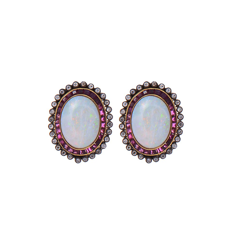 Art Deco Yakut Opal Küpe