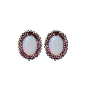Art Deco Yakut Opal Küpe