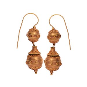 18 Ayar Altın Art Deco Küpe
