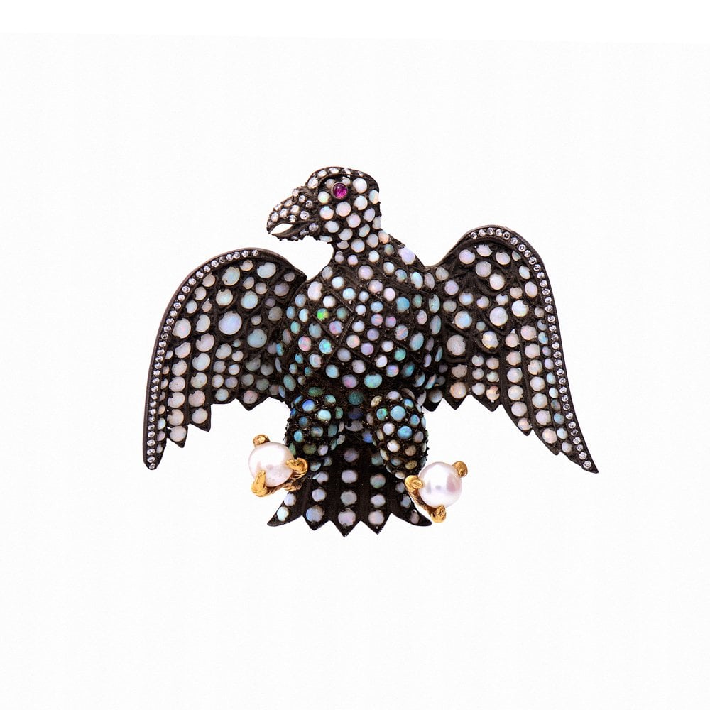 Pırlantalı Opal Kartal Broş