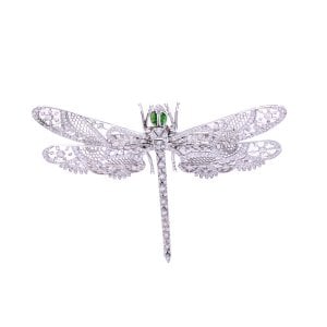 Pırlantalı Ateş Böceği Platin Broş