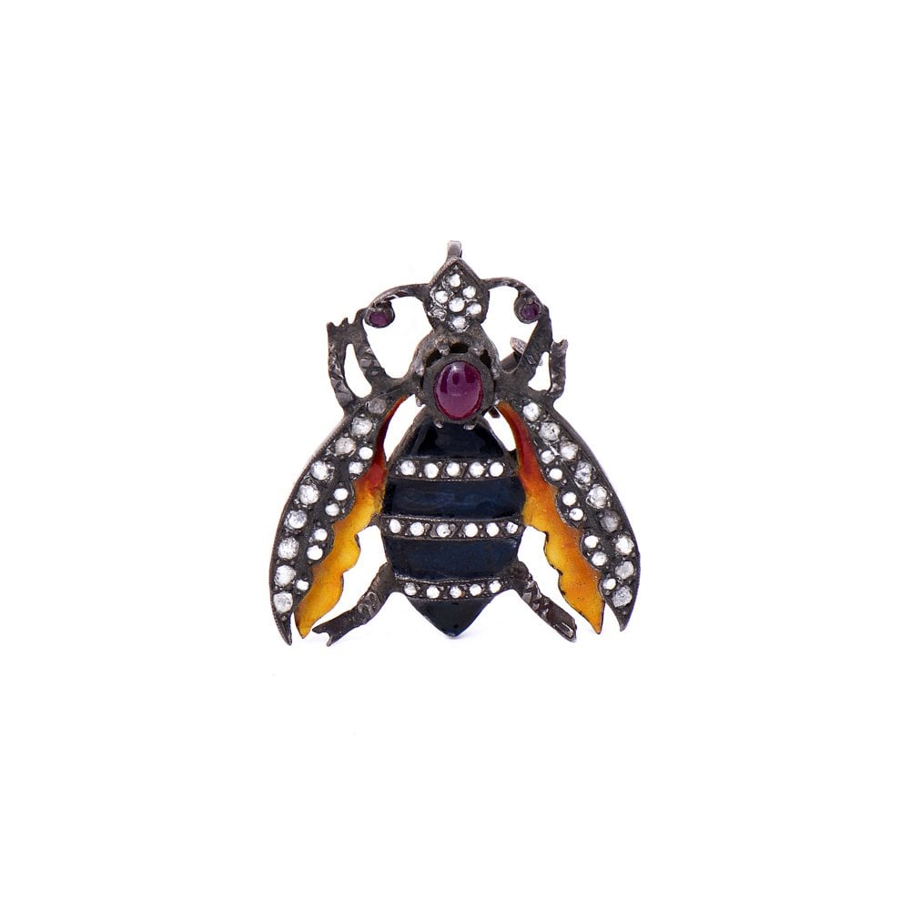 Elmas Art Deco Kanatlı Broş