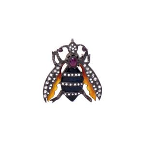 Elmas Art Deco Kanatlı Broş