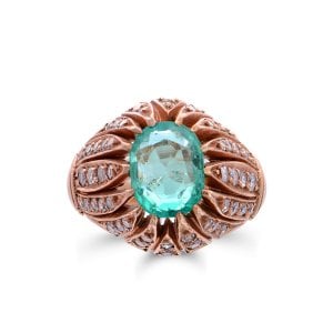 Elmas Art Deco Zümrüt Yüzük