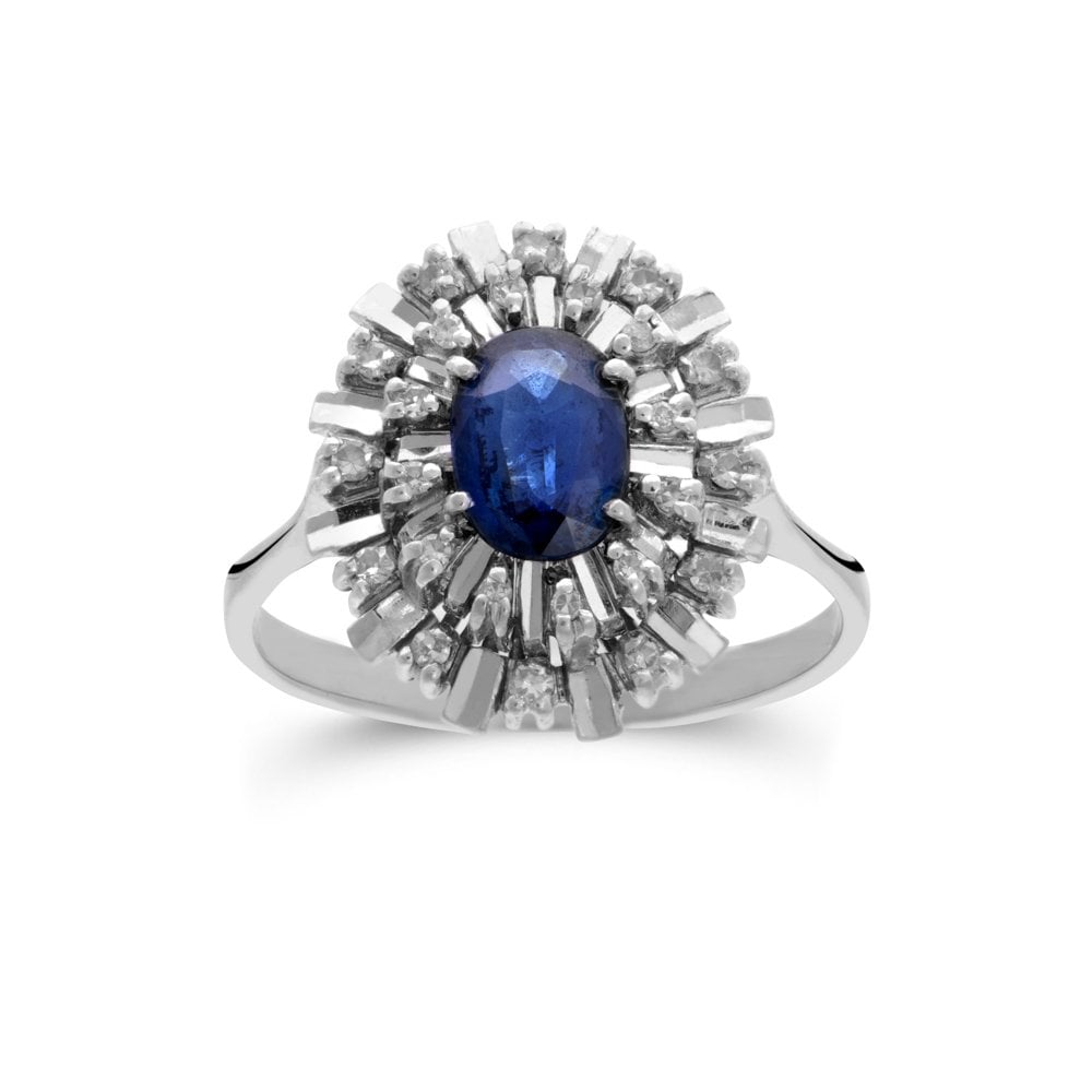 Elmas Safir Art Deco Yüzük