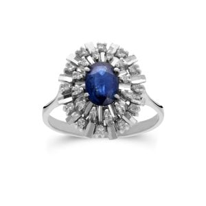 Elmas Safir Art Deco Yüzük