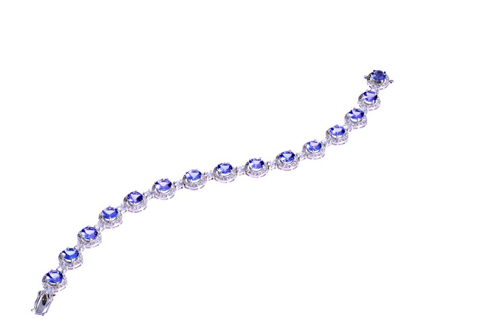 3,52 Karat Pırlanta Tanzanit Bileklik