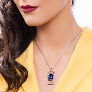 0,90 Karat Pırlanta Renkli Taşlı Fantezi Kolye