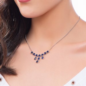 Pırlanta Safir Kolye