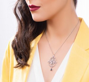 1,15 Karat Pırlanta Safir Fantezi Kolye