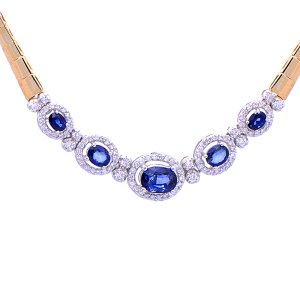 0,90 Karat Pırlanta Safir Gerdanlık