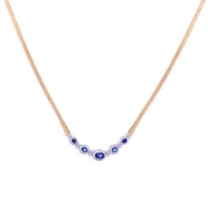 0,90 Karat Pırlanta Safir Gerdanlık