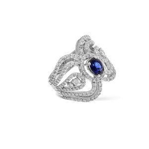 1,75 Karat Pırlanta Safir Yüzük