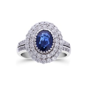 1,95 Karat Pırlanta Safir Yüzük