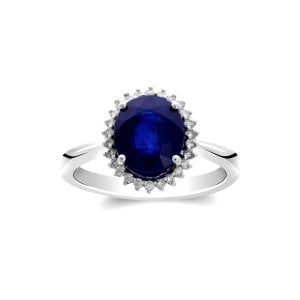 0,38 Karat Pırlanta Safir Yüzük
