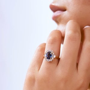 1,70 Karat Pırlanta Safir Yüzük