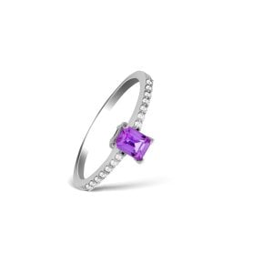 0,11 Karat Pırlanta Pembe Safir Yüzük