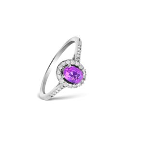 0,20 Karat Pırlanta Pembe Safir Yüzük