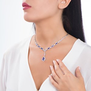 3,50 Karat Pırlanta Tanzanit Gerdanlık